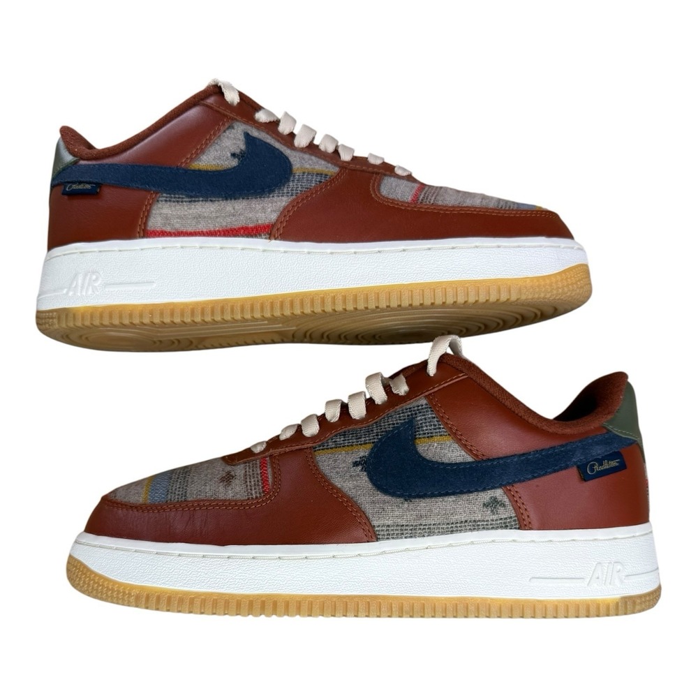 Nike Air Force 1 Low Pendleton Wool Brown Blanket  Multi Denim Women 9.5 Mens 8